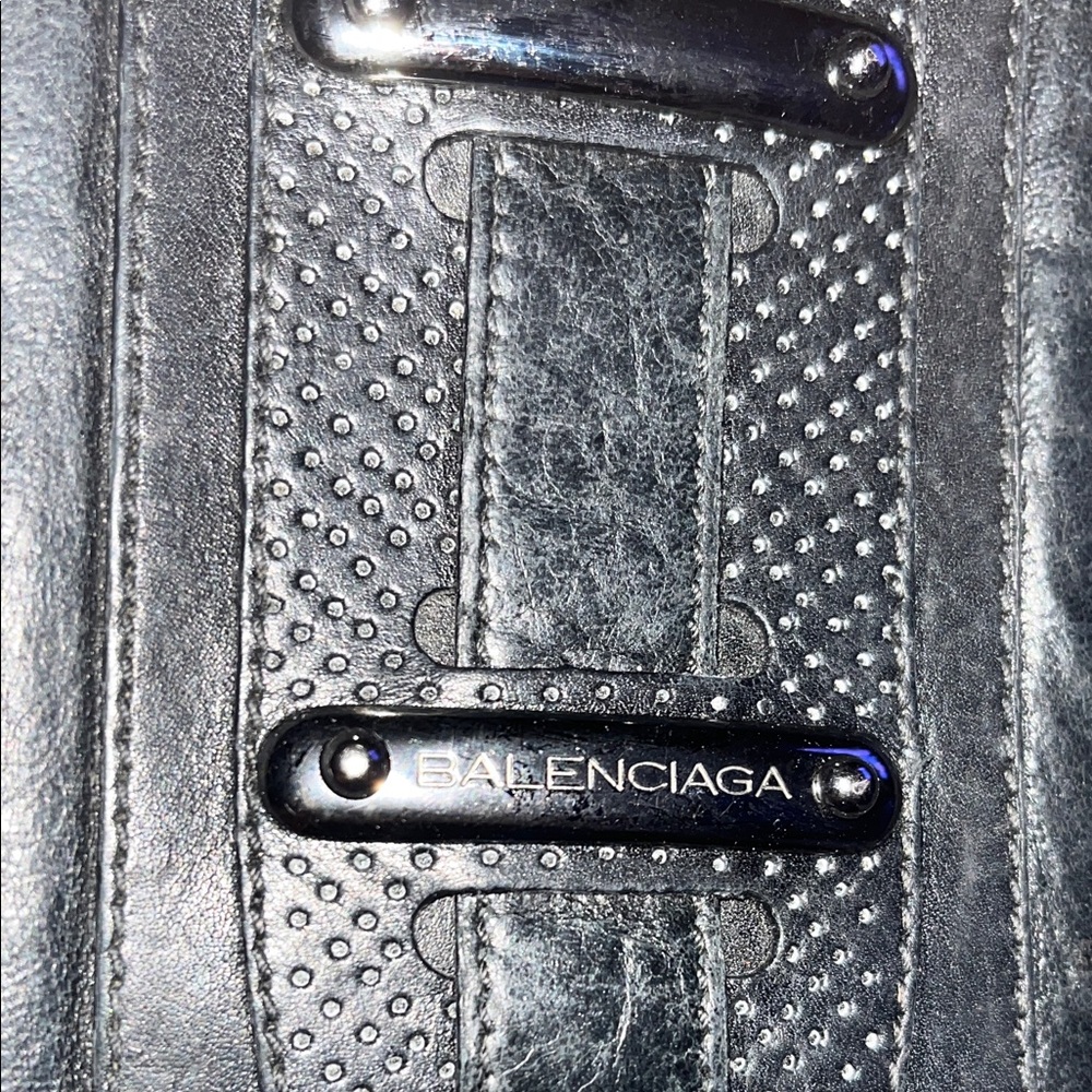 Balenciaga Black Textured Leather Backpack